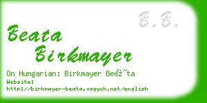 beata birkmayer business card